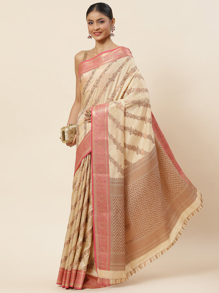 Zari Jaal Woven Handloom Saree