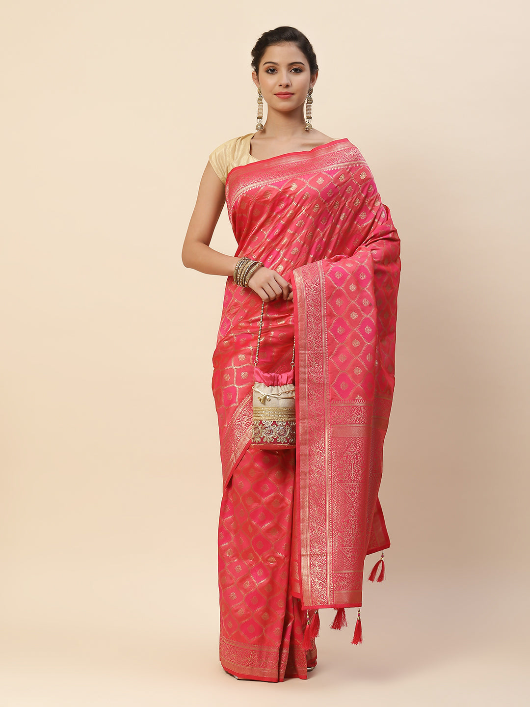 Zari Zaal Art Handloom Woven Saree
