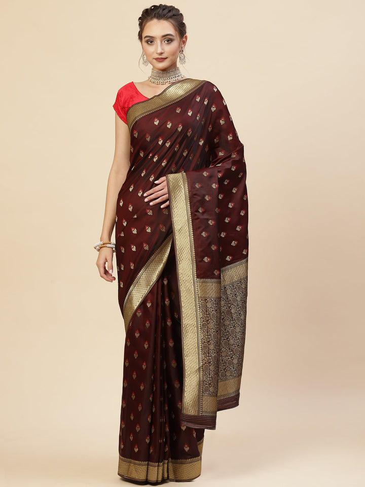 Floral Stone Jaal Banarasi Woven Saree