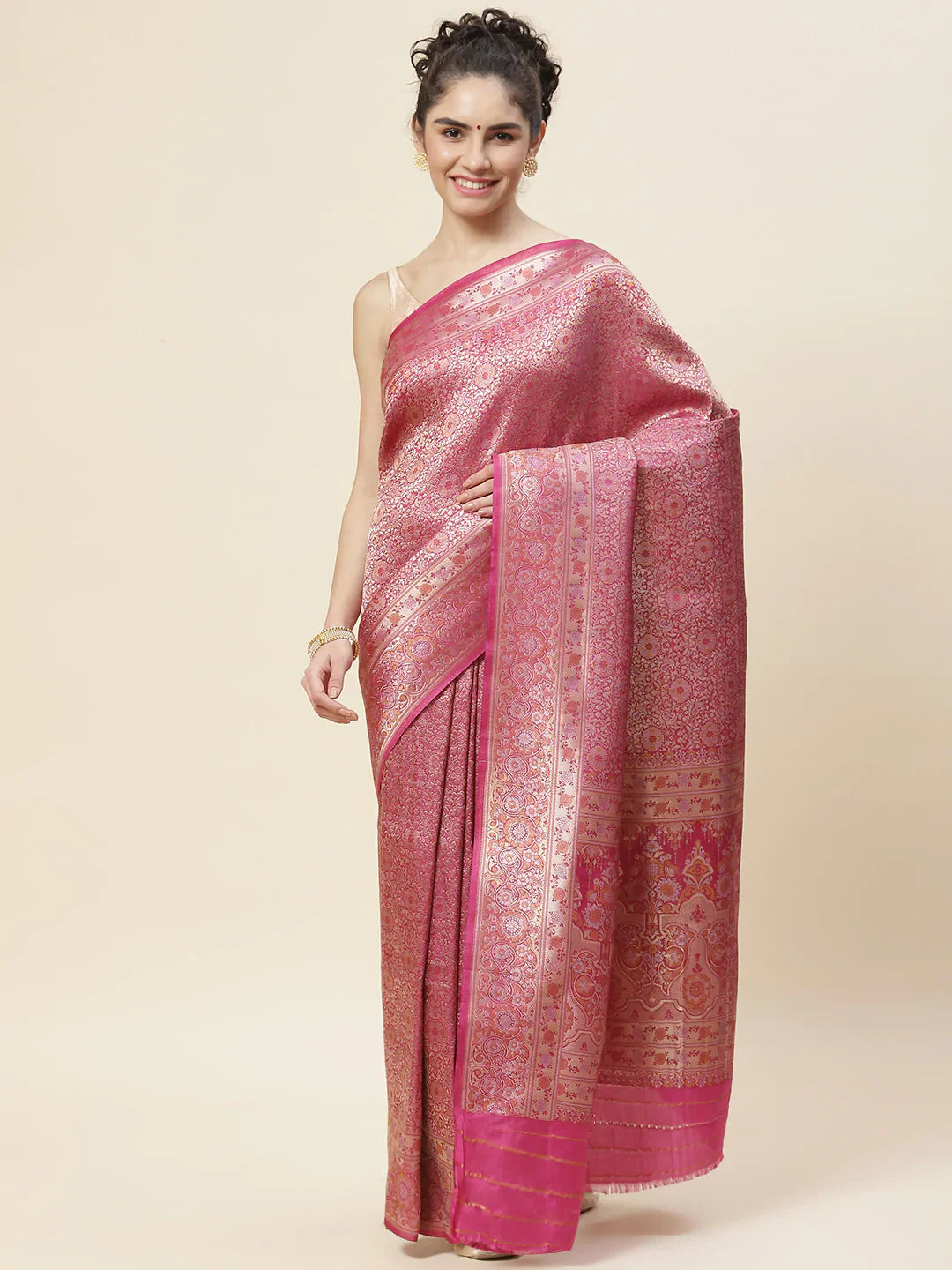 Zari Jaal Handloom Woven Saree