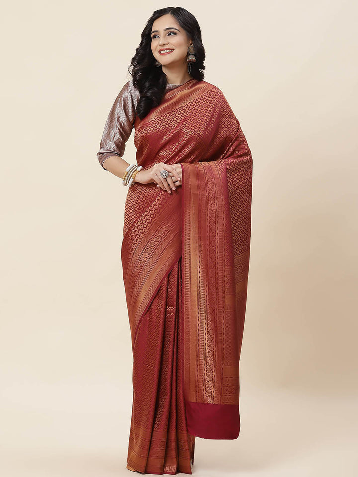 Zari Jaal Woven Handloom Saree