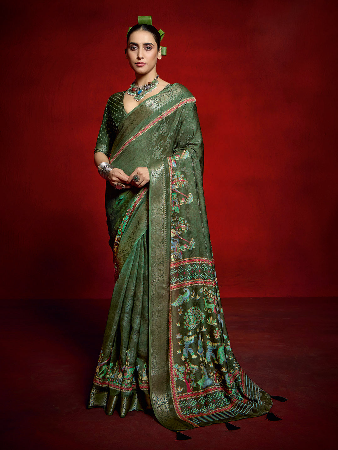 Printed Art Silk Saree