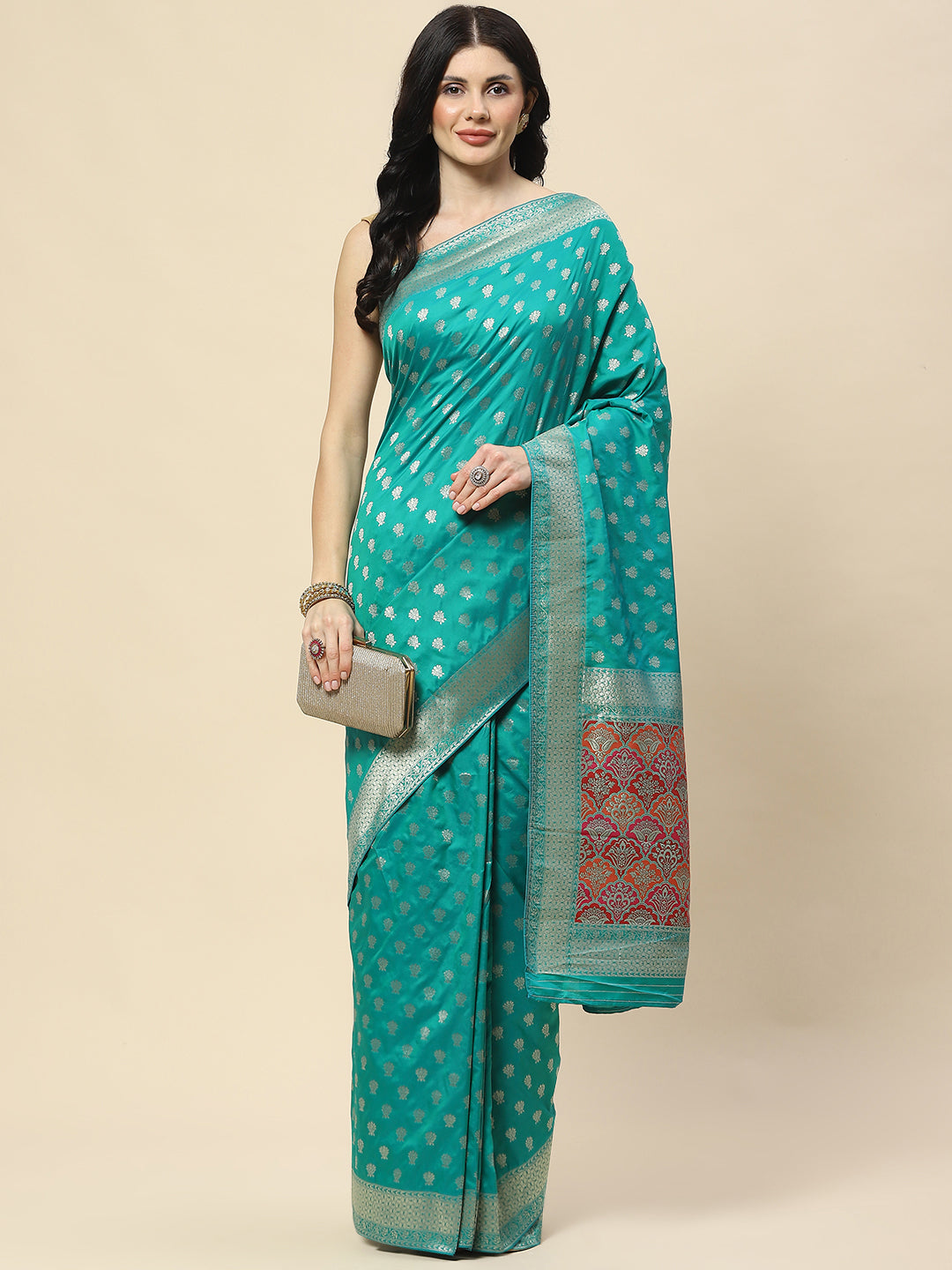 Zari Booti Woven Art Silk Banarsi Saree