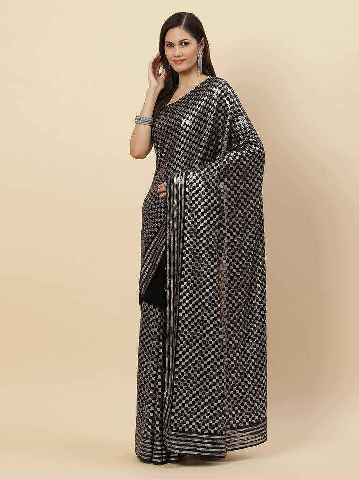 Sequin Embroidered Georgette Saree