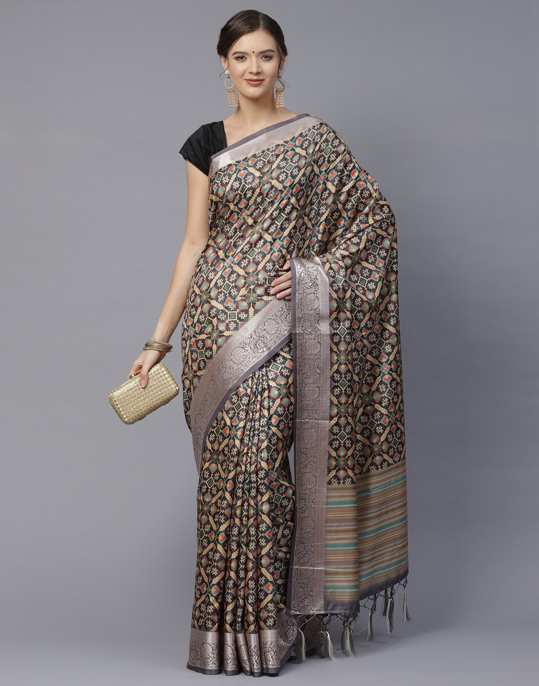 Beautiful Patola Printed  Art Handloom Saree