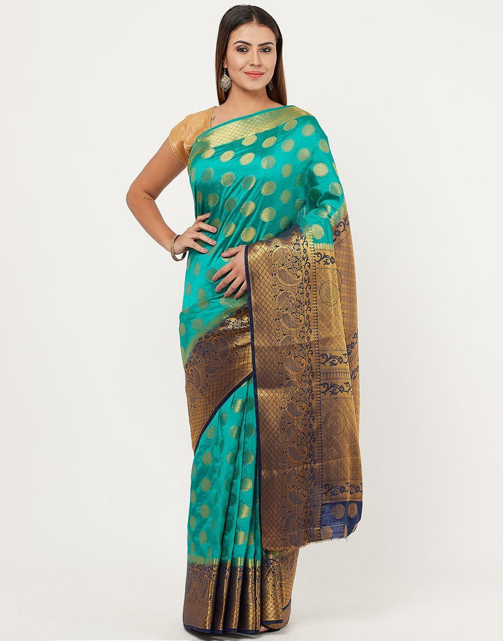 Navy Blue Rani Art Handloom Saree