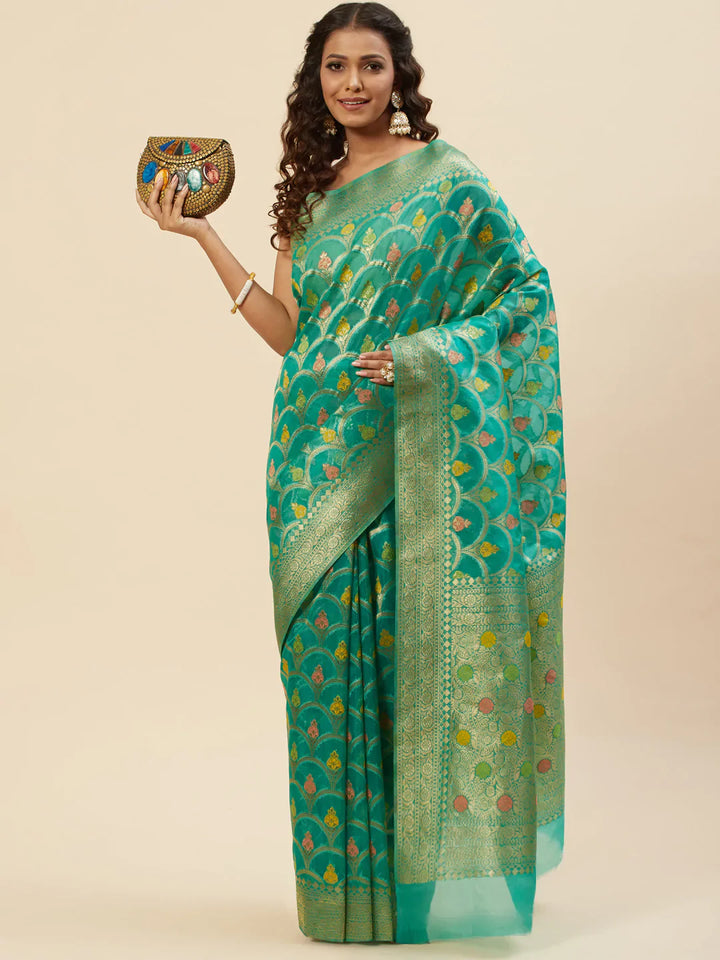 Zari Jaal Handloom Woven Saree