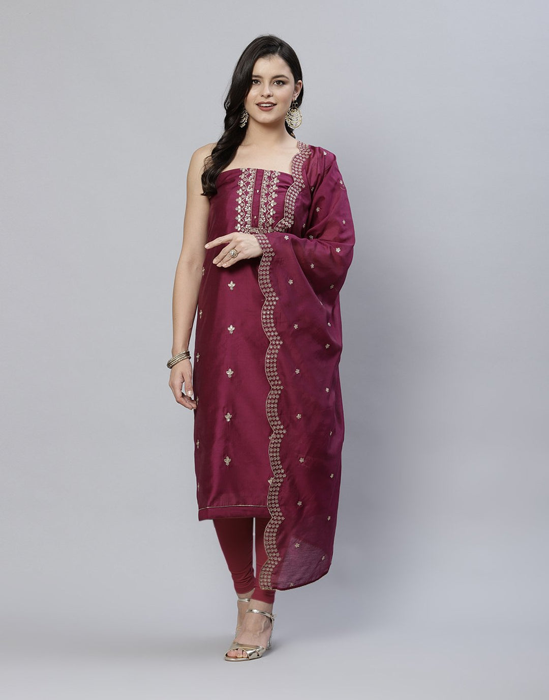 Embroidered Chanderi Suit Piece