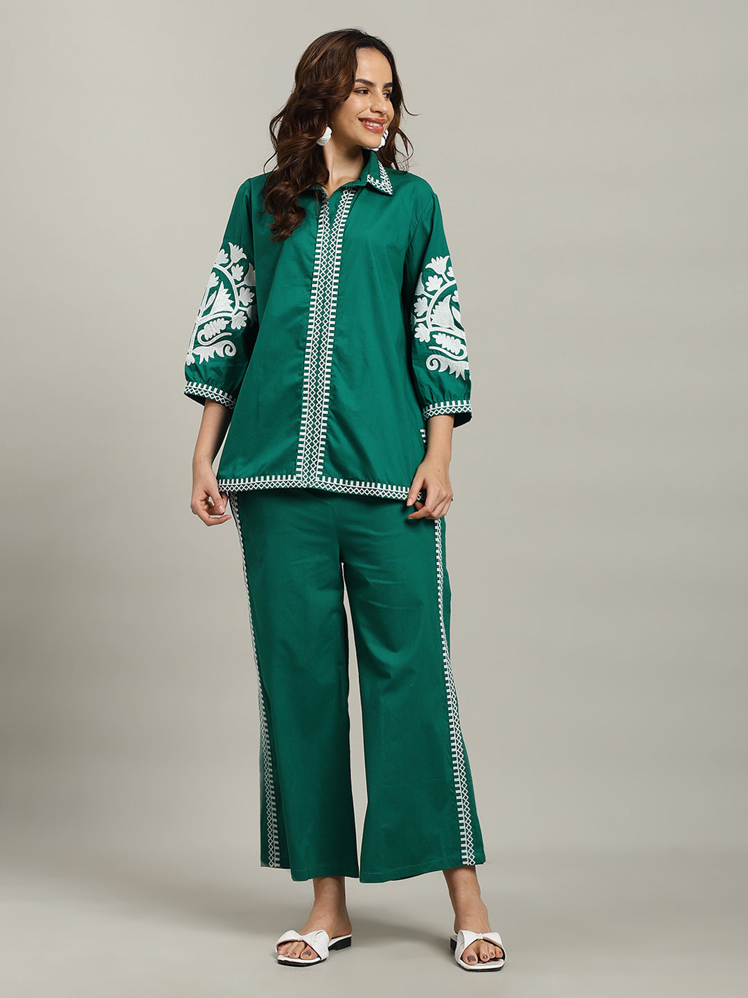 Printed Cotton Blend Kurta With Palazzo