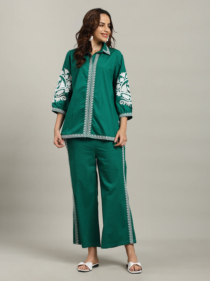 Printed Cotton Blend Kurta With Palazzo