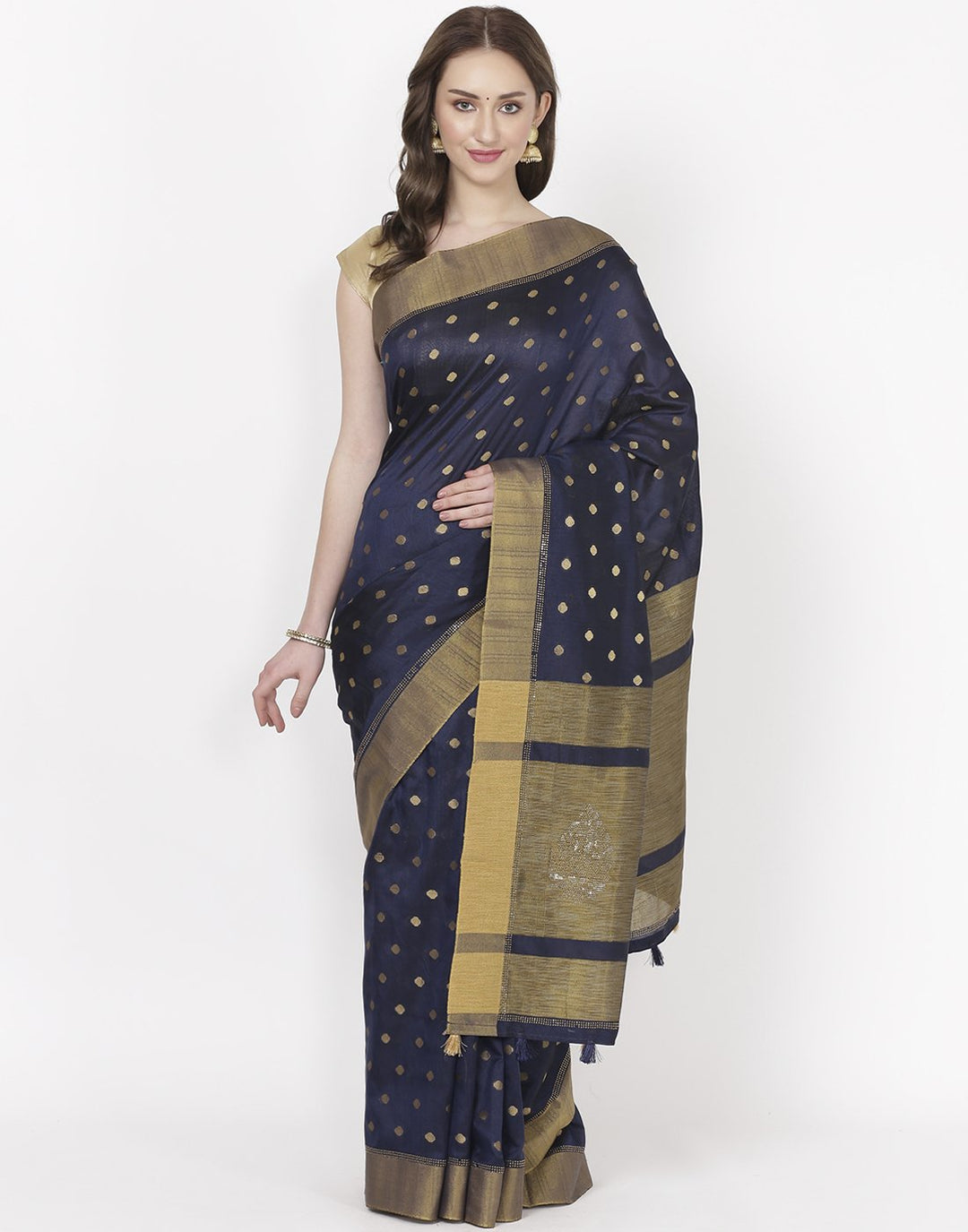Navy Blue Art Tussar Saree