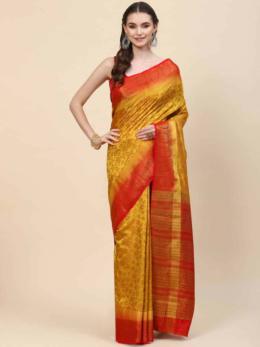 Resham Zari Border Handloom Woven Saree