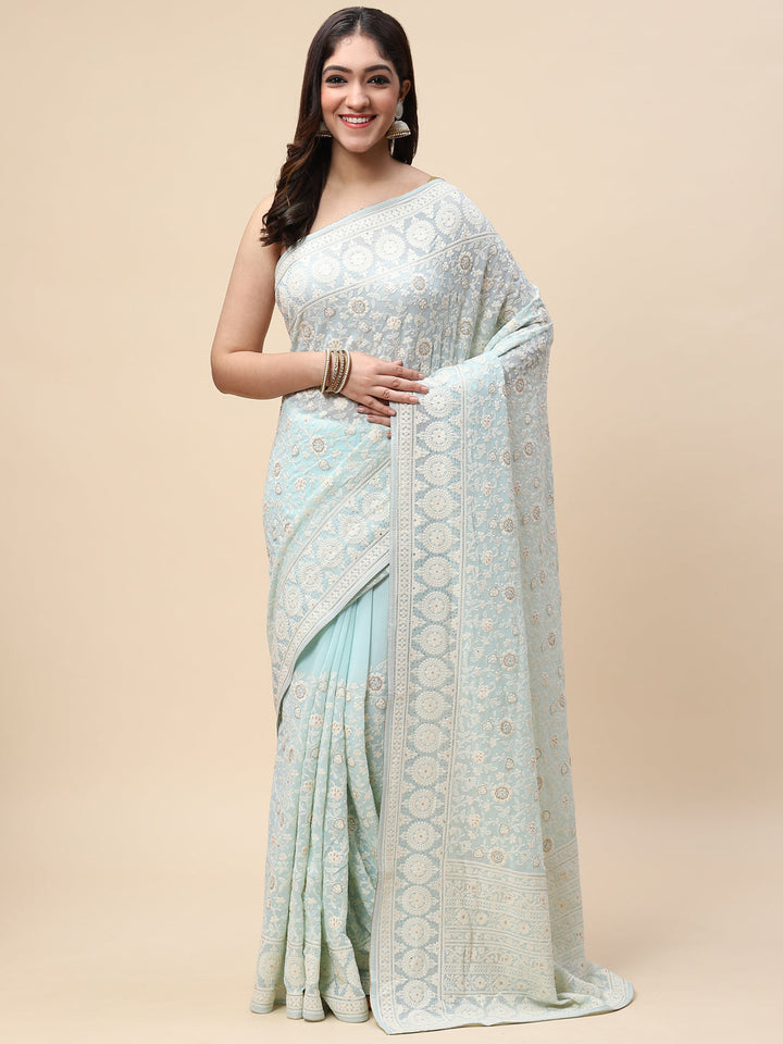 Embroidered Georgette Saree