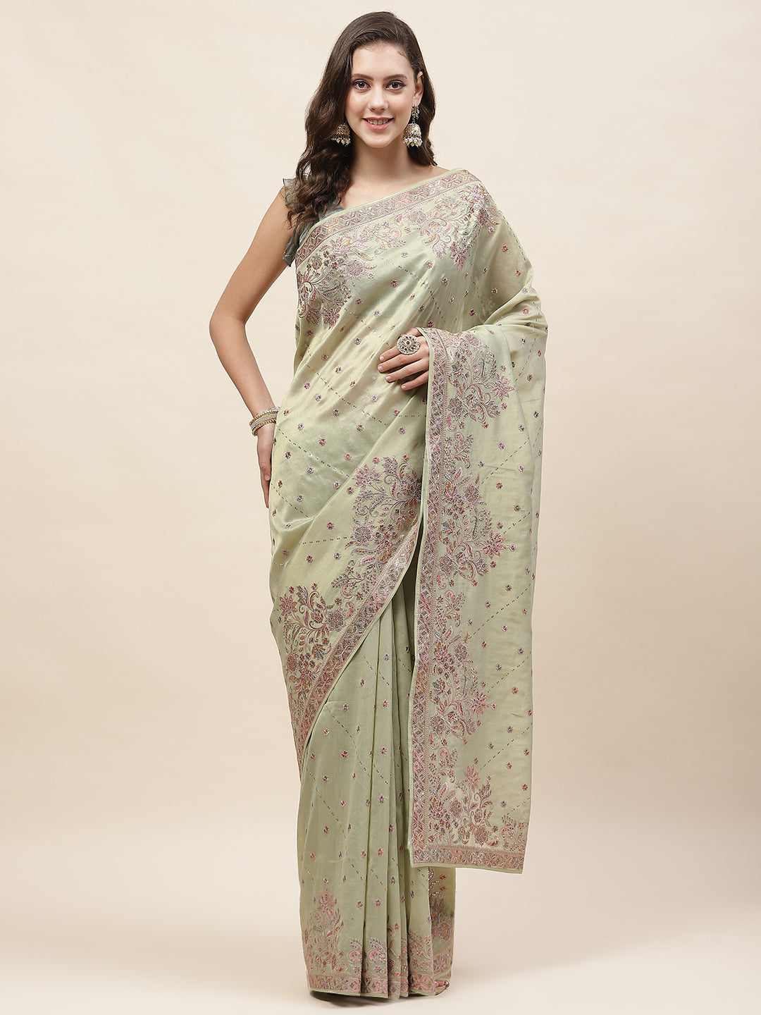 Resham Jaal Embroidery Banarsi Saree