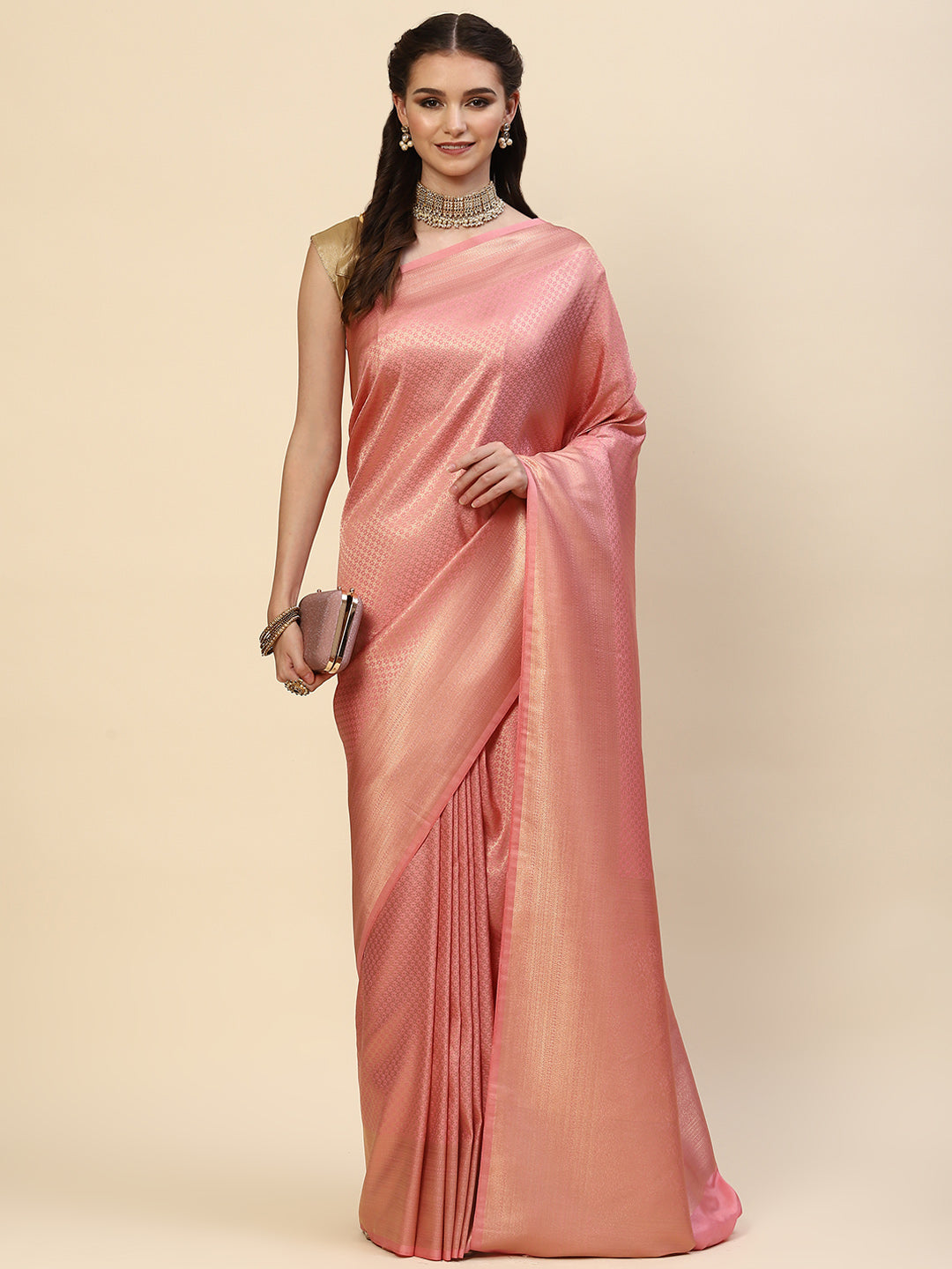 Brocade Zari Jaal Handloom Woven Saree