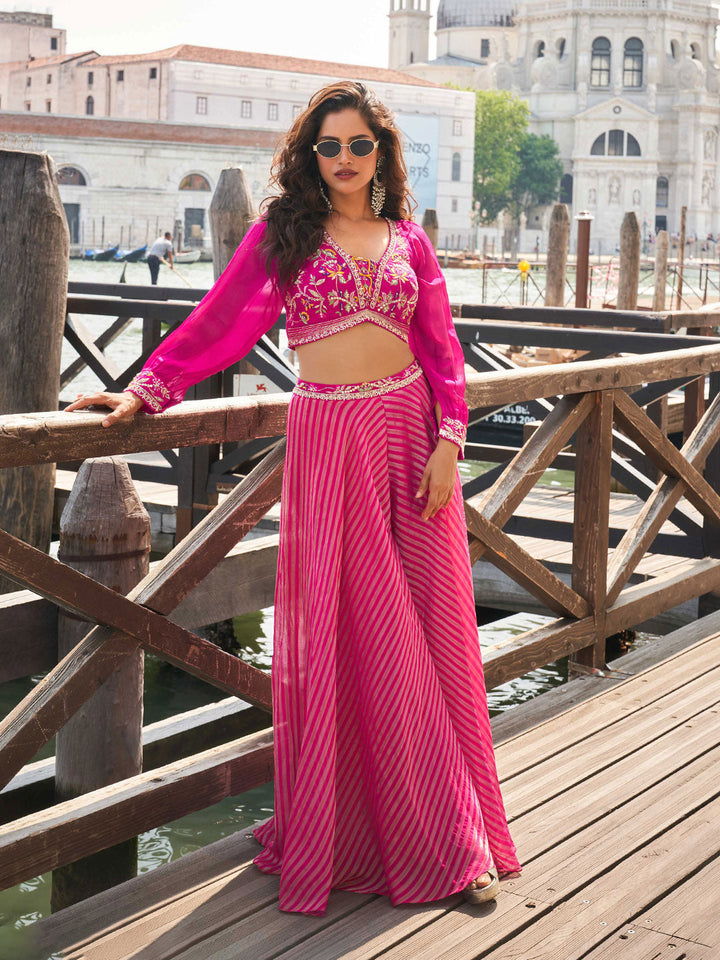 Embroidered Art Silk Choli &amp; Plazzo