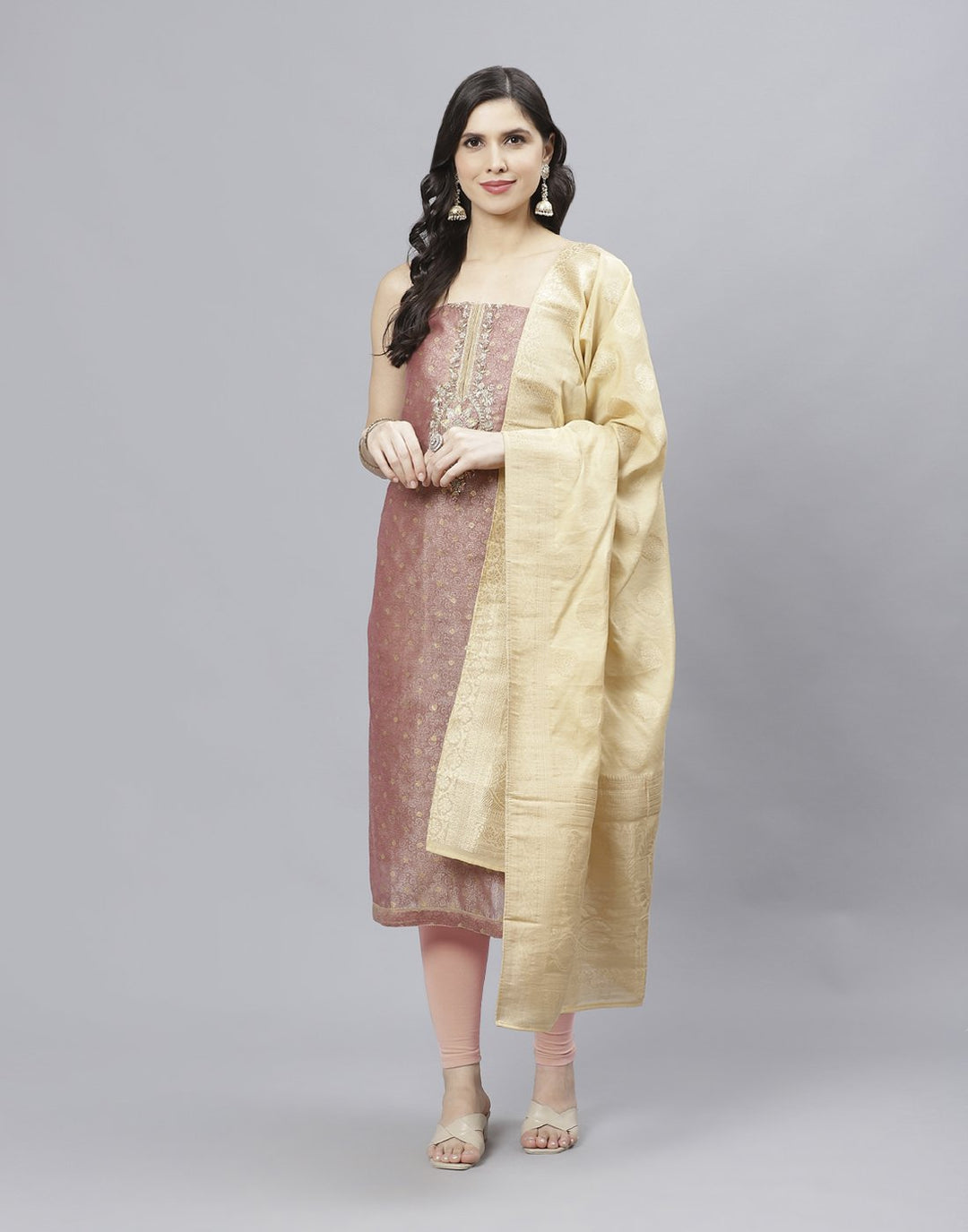 Chanderi Embroidered Suit piece