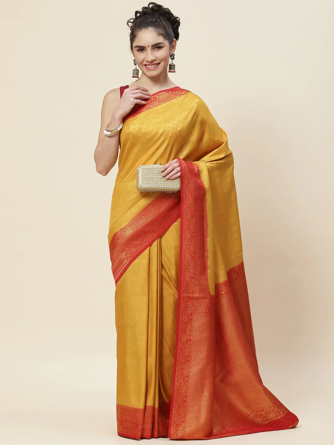 Floral Zari Jaal Woven Saree