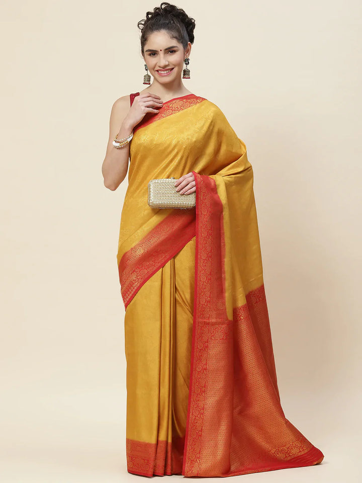 Floral Zari Jaal Woven Saree