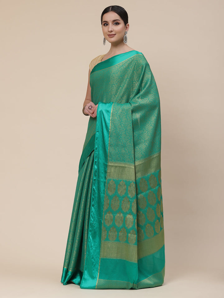 Light Brocade Georgette Plain Saree