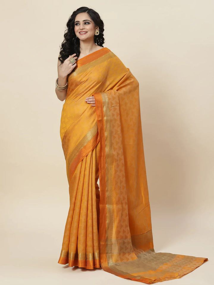 Plain Zari Border Handloom Woven Saree