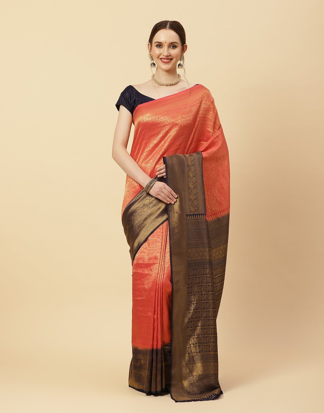 Woven Brocade Zari Jaal Art Handloom Saree
