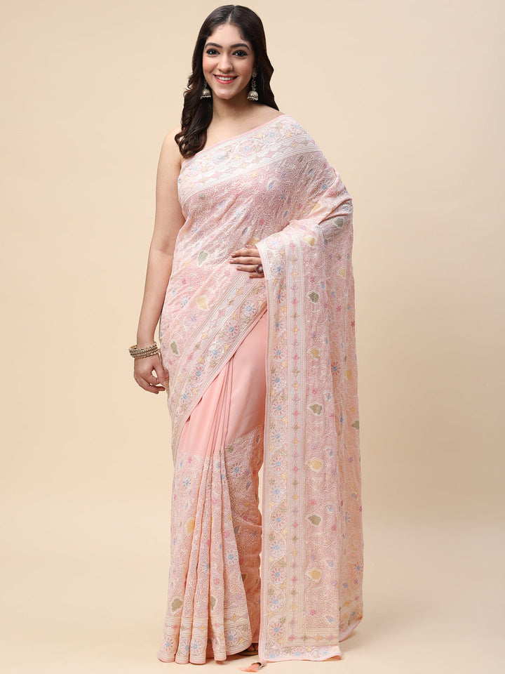 Resham Jaal Embroidered Georgette Saree