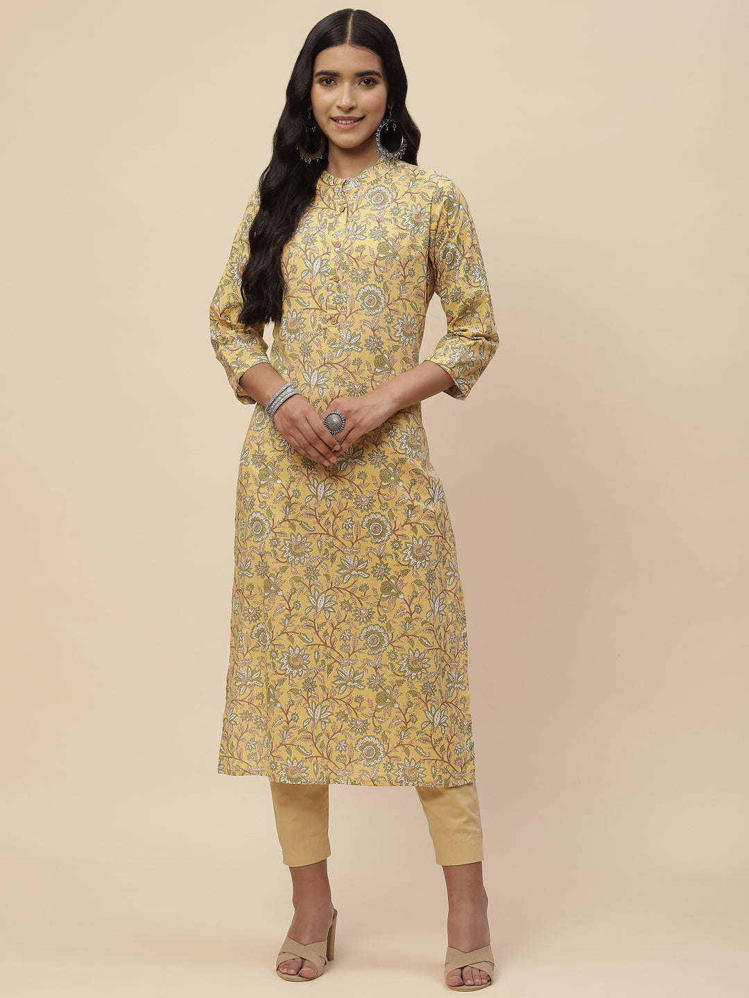 Floral Printed Cotton Kurta