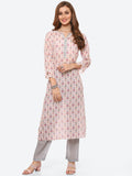 Floral Printed Cotton Kurta With Pant