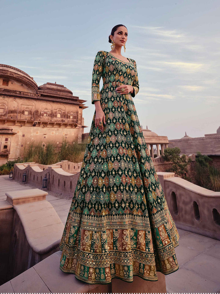 Printed Georgette Kurta With Pants &amp; Dupatta