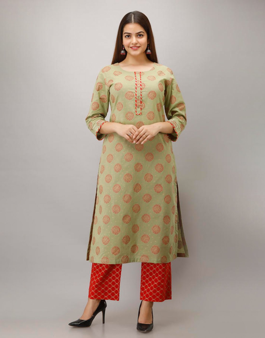 Printed Cotton Kurti With Pant