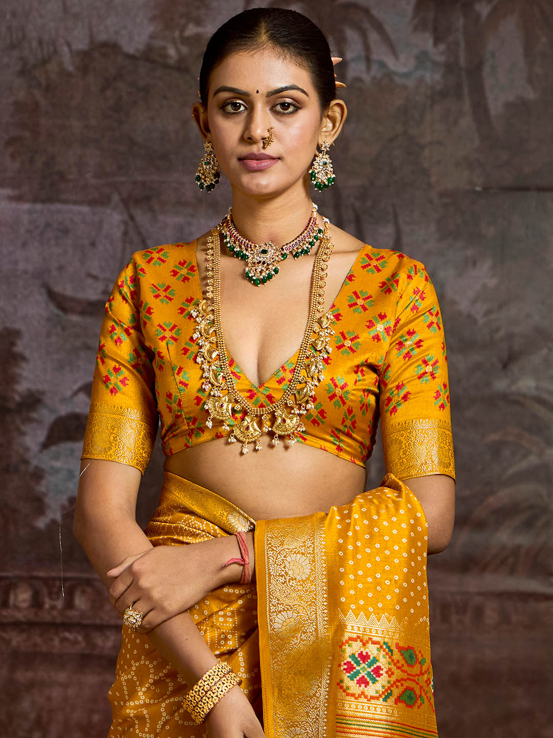 Bandhani Printed Art Silk Saree
