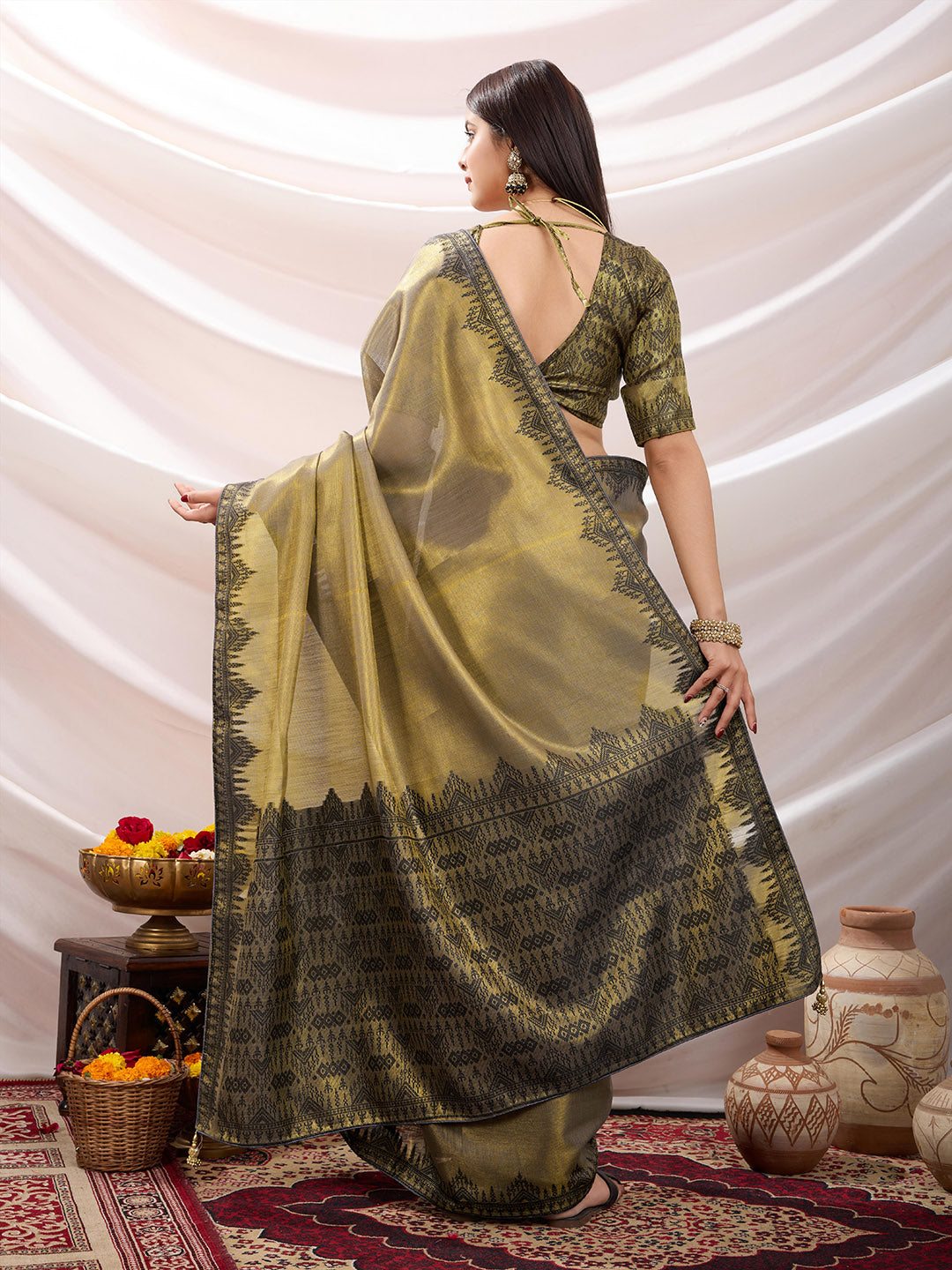 Woven Design Cotton Linen Saree
