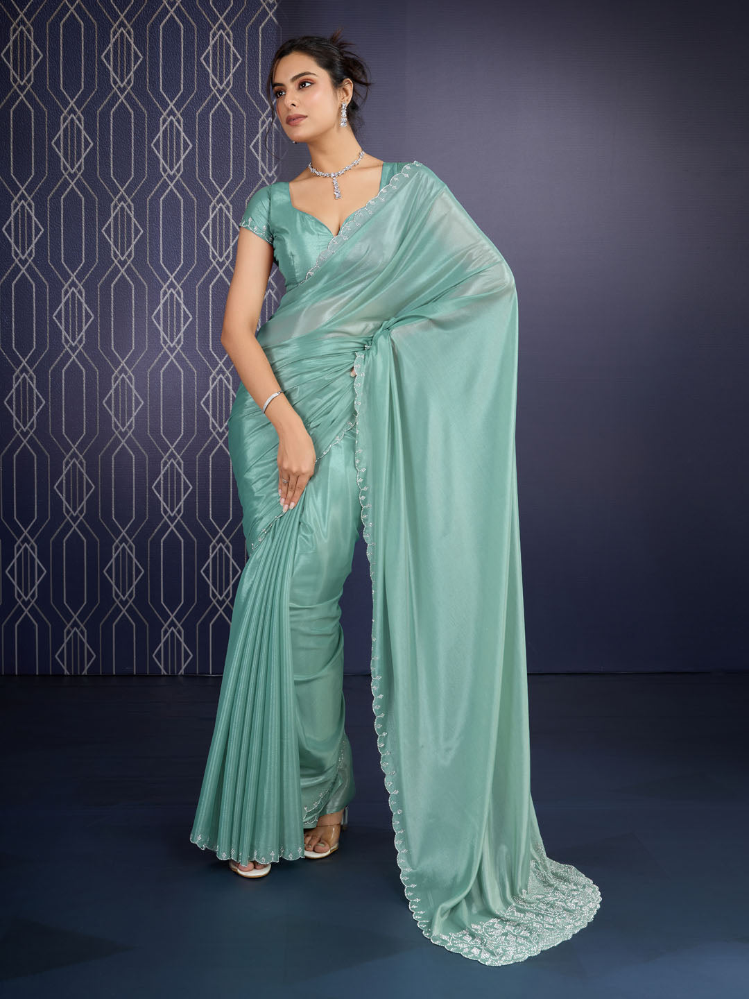 Embroidered Georgette Saree