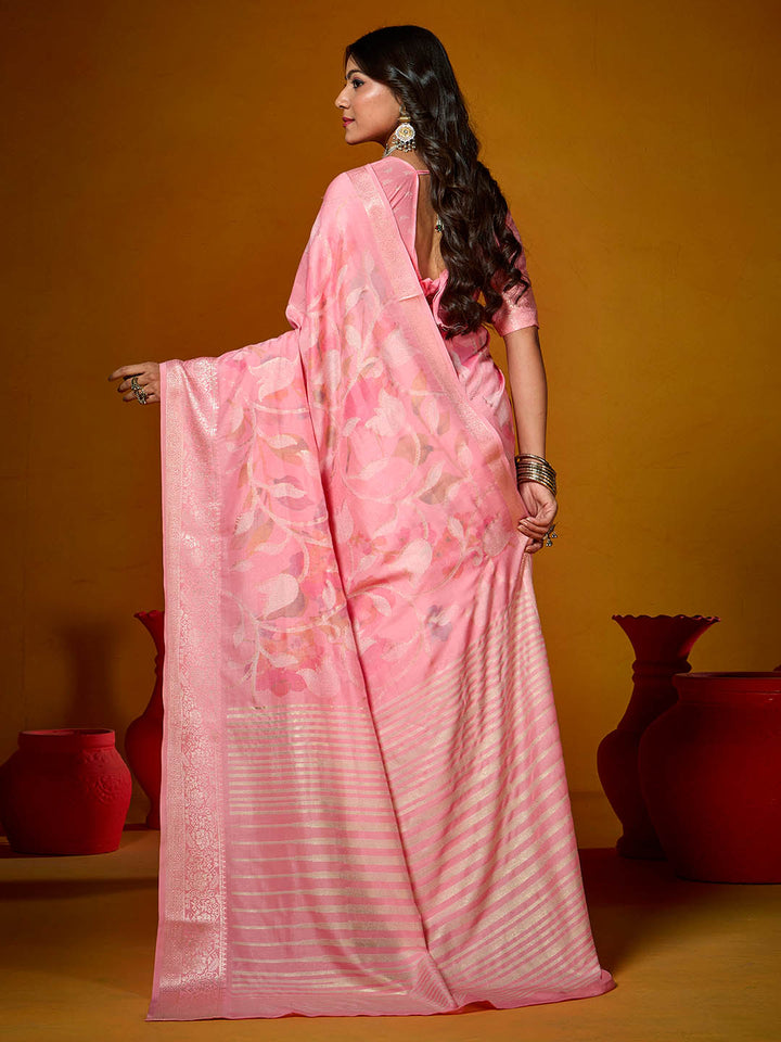 Zari Jaal Woven Art Silk Saree