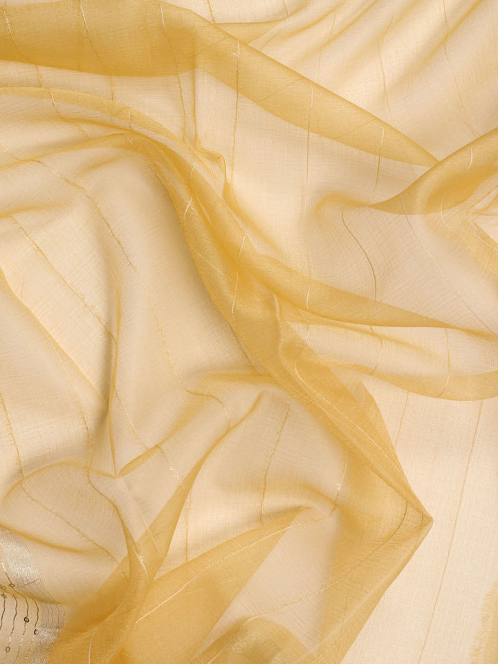 Plain Zari Border Organza Saree