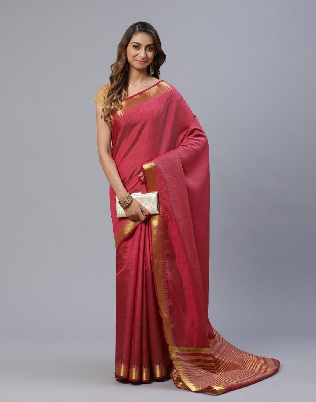 Art Handloom Saree With Zari Border