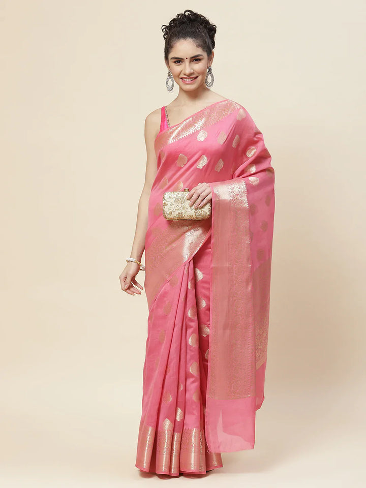 Zari Booti Cotton Woven Saree