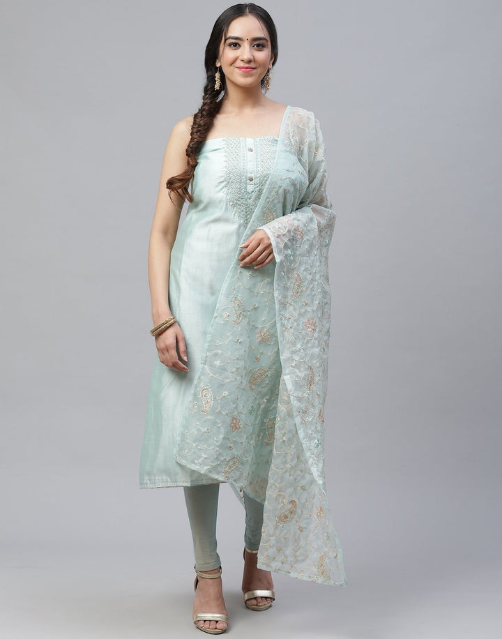Chanderi Embroidered Suit Piece