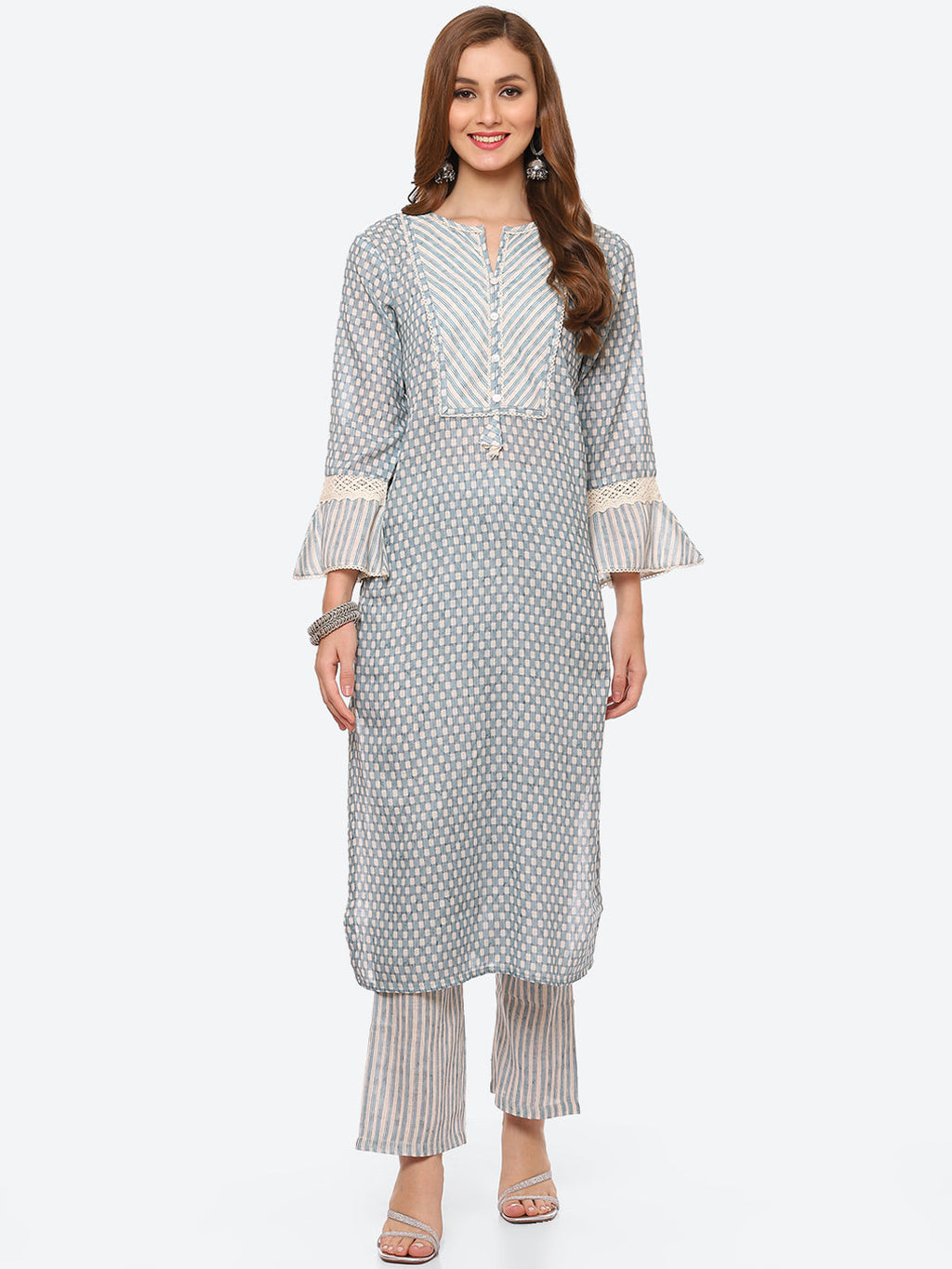 Printed Cotton Kurta With Pant