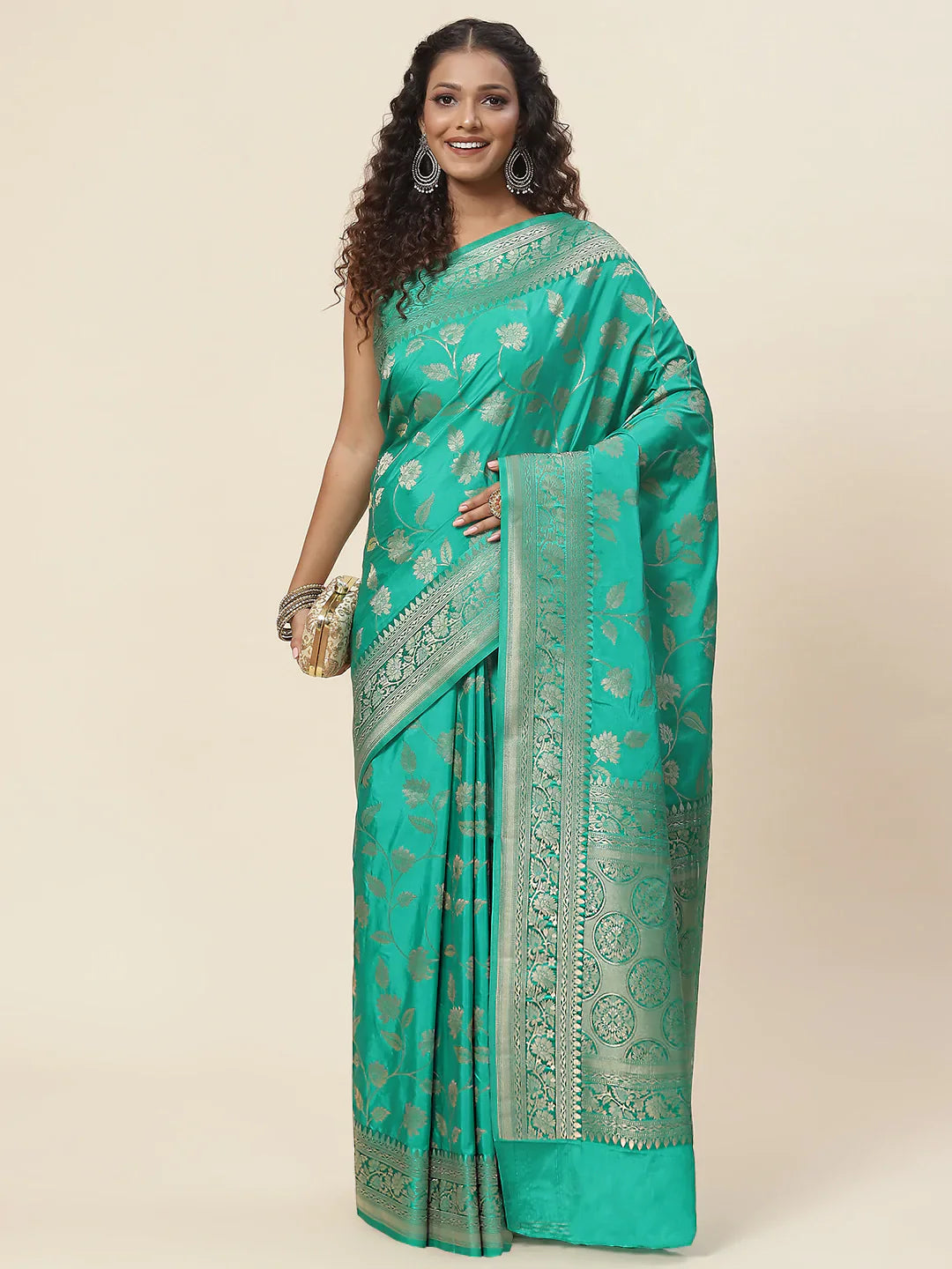 Floral Zari Jaal Handloom Woven Saree