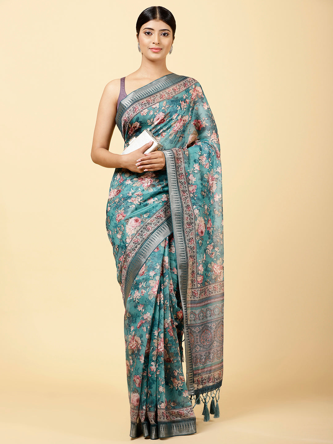 Floral Printed Cotton Saree