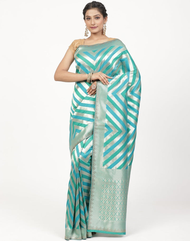 Banarasi Rama Green Silk Saree