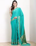 Sea Green Art Crape Saree