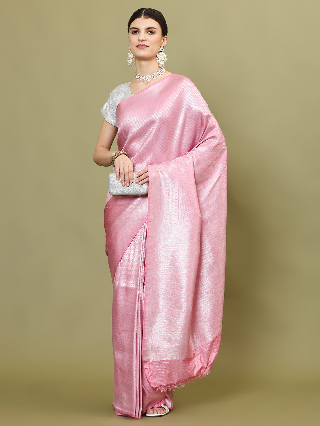 Zari Jaal Brocade Handloom Woven Saree