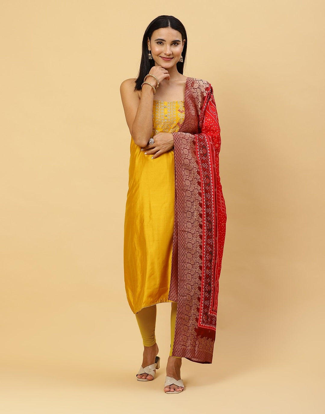 Embroidered Chanderi Suit Piece