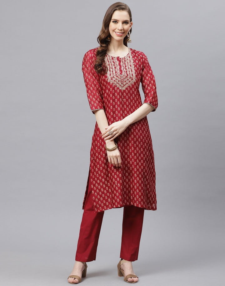 Chanderi Kurti Set