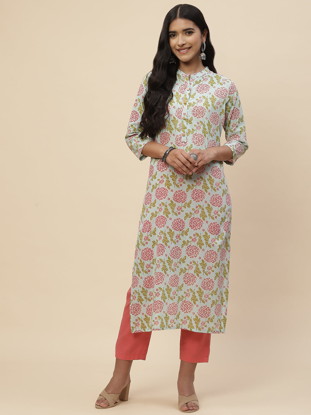 Floral Printed Cotton Kurta