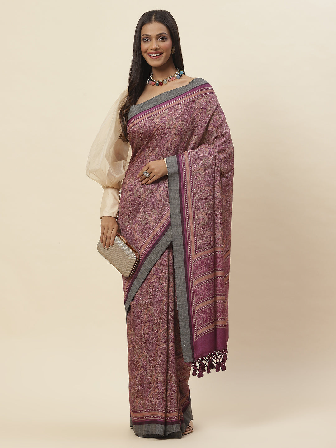 Printed Tussar Saree