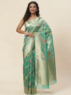Floral Zari Jaal Handloom Woven Saree